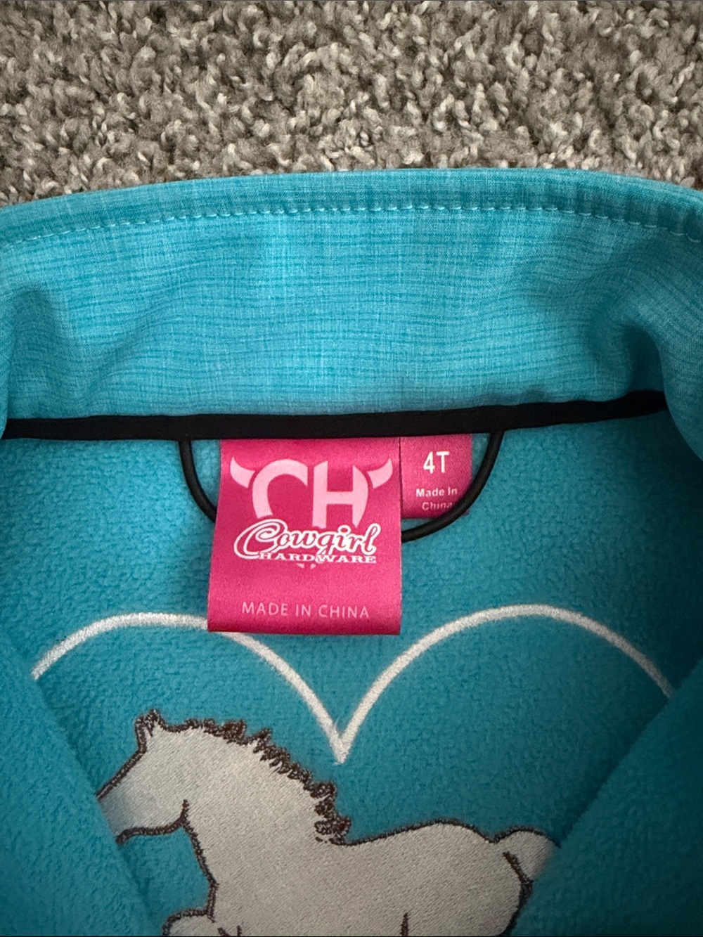 CH Kids Turquoise Horse Heart Vest - Picture 3 of 3